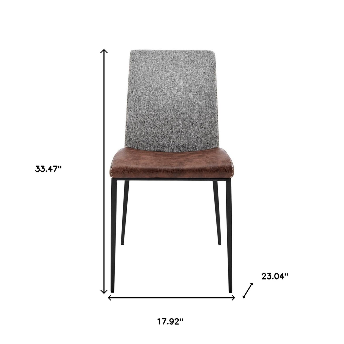 Set of Two Brown and Light Gray Stainless Steel Chairs By Homeroots | Dining Chairs | Modishstore - 8