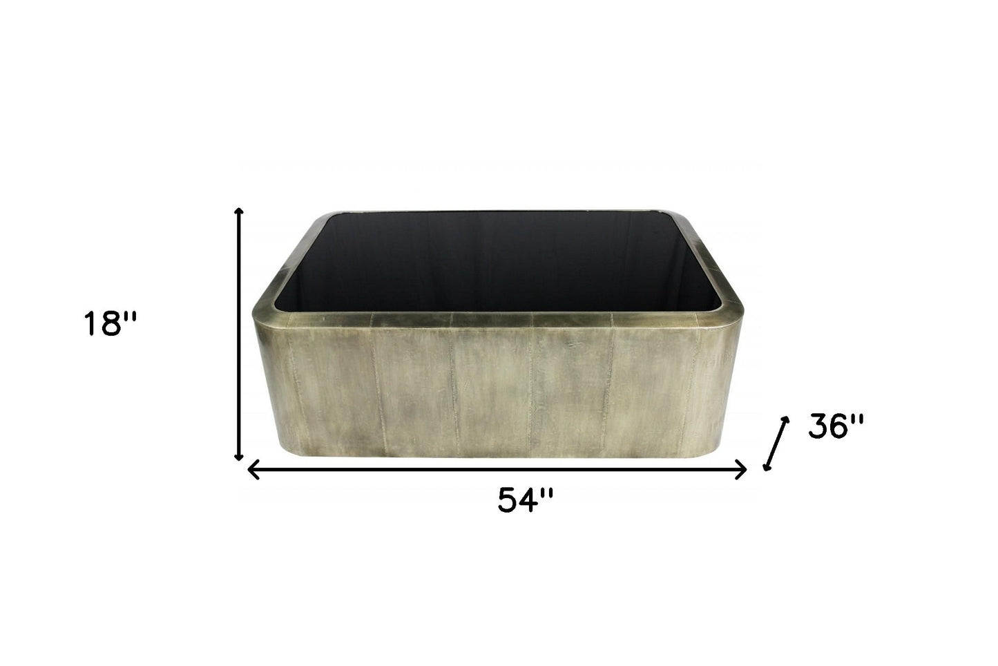 Black And Silver Glass And Metal Solid Coffee Table By Homeroots | Coffee Tables | Modishstore - 6