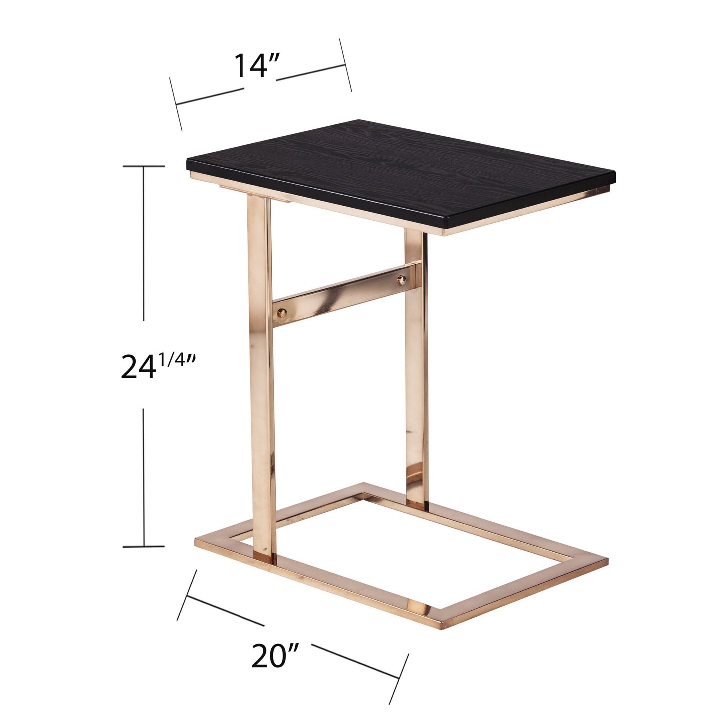 Gold And Black Contemporary Rectangular End Table By Homeroots | End Tables | Modishstore - 7