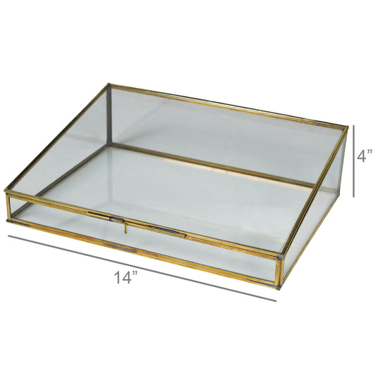 Monroe Tapered Display Case, Brass - Large Set Of 4 By HomArt | Display Cases | Modishstore - 1