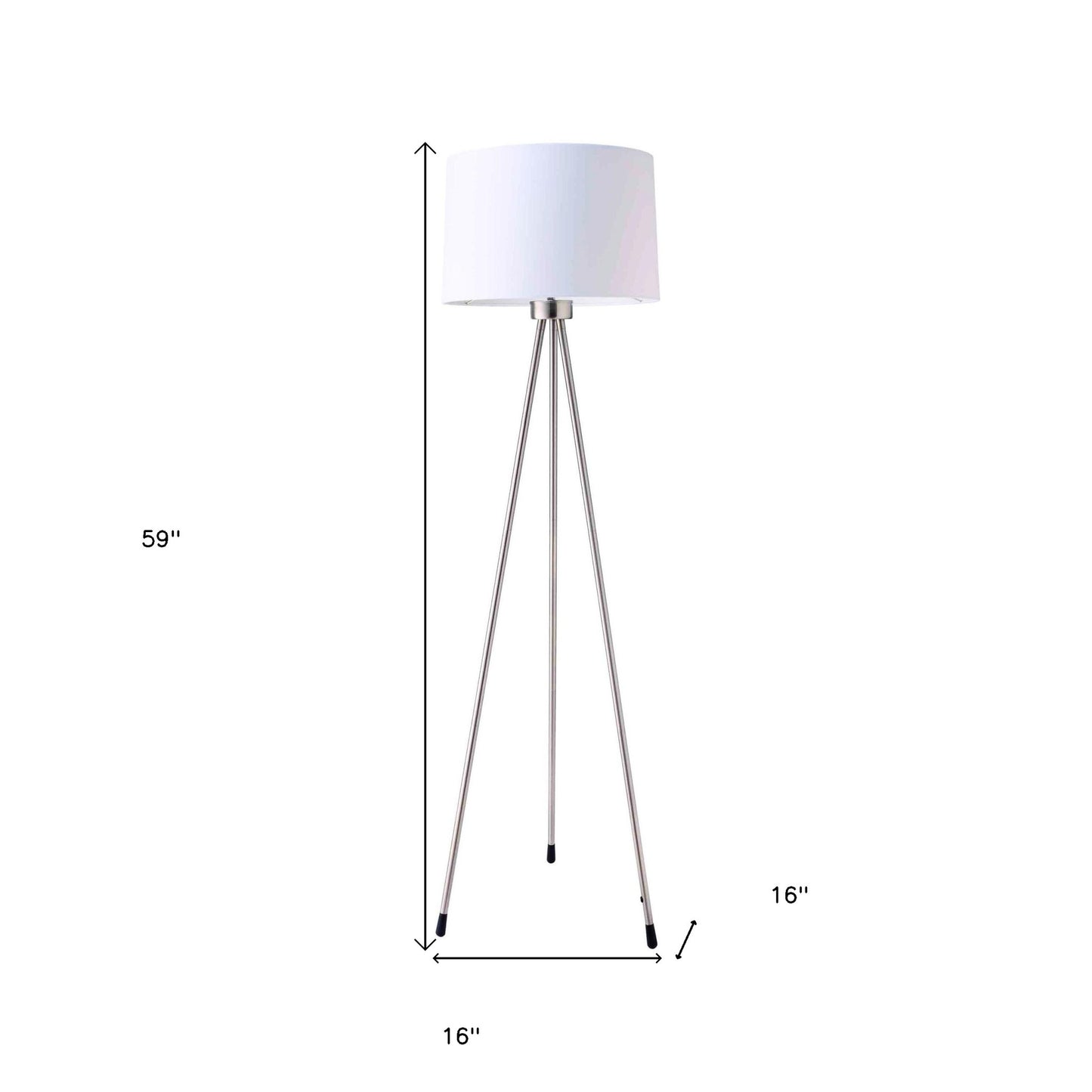White Tripod Floor Lamp With White Drum Shade By Homeroots | Floor Lamps | Modishstore - 6