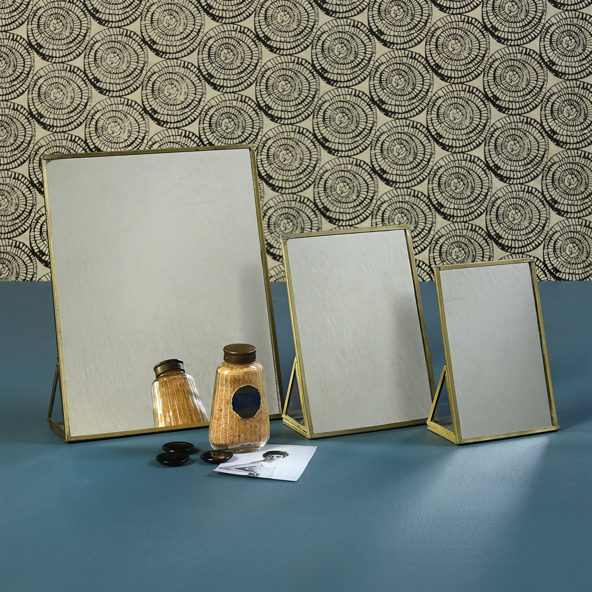 Monroe Vanity Mirror - Large - Brass Set Of 4 By HomArt | Mirrors | Modishstore - 2