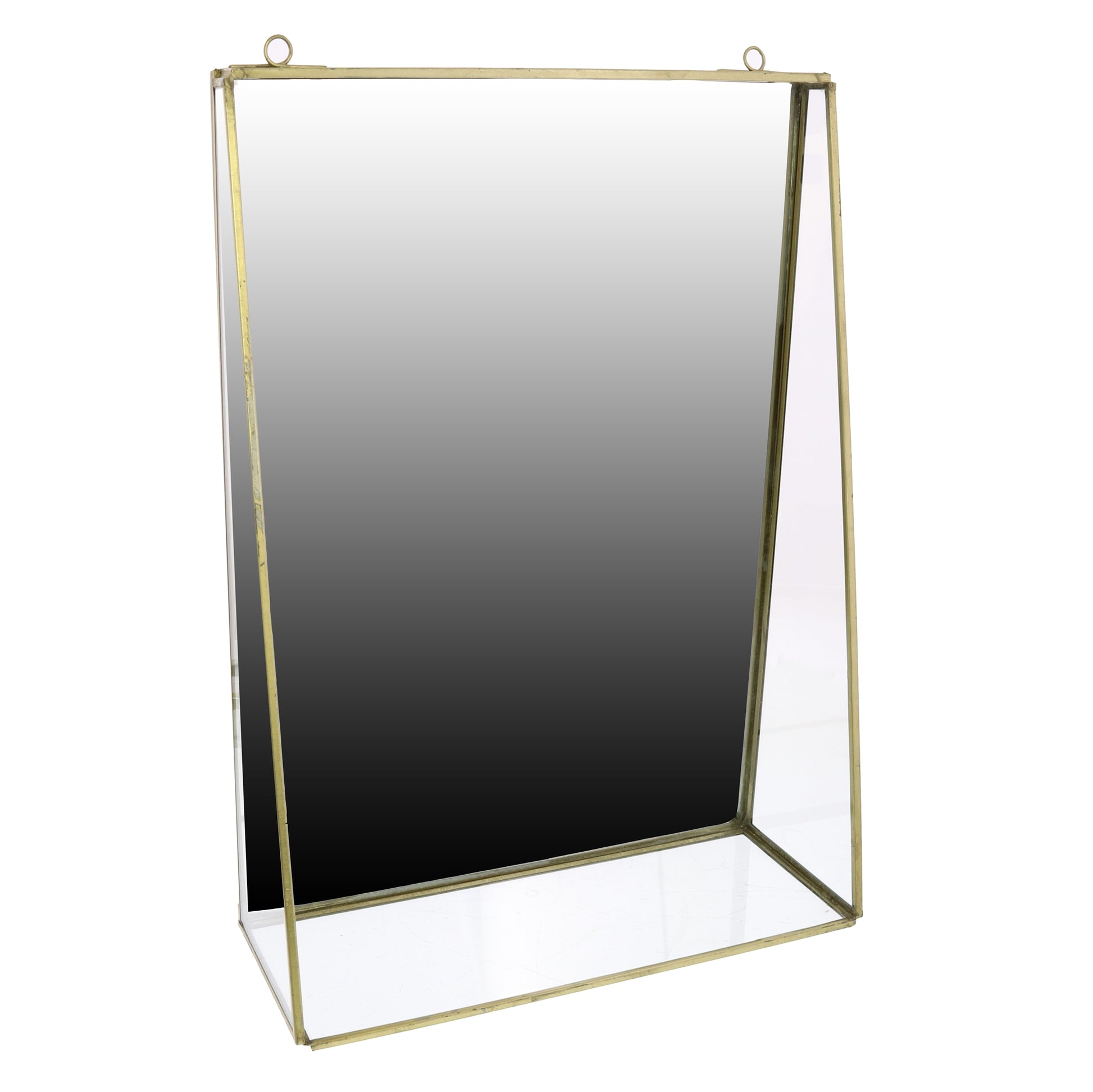 Monroe Mirror with Shelf - Large - Brass By HomArt | Mirrors | Modishstore - 3