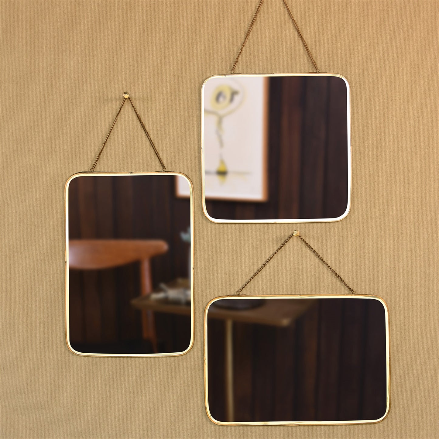 Estelle Mirror, Brass - Vertical Rectangle By HomArt | Mirrors | Modishstore - 3