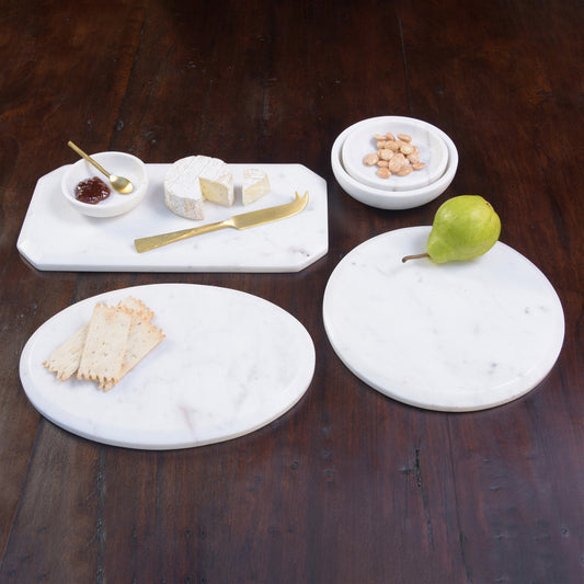 Mercer Cheese Board, Marble - Rectangle Set Of 4 By HomArt | Trays | Modishstore - 1
