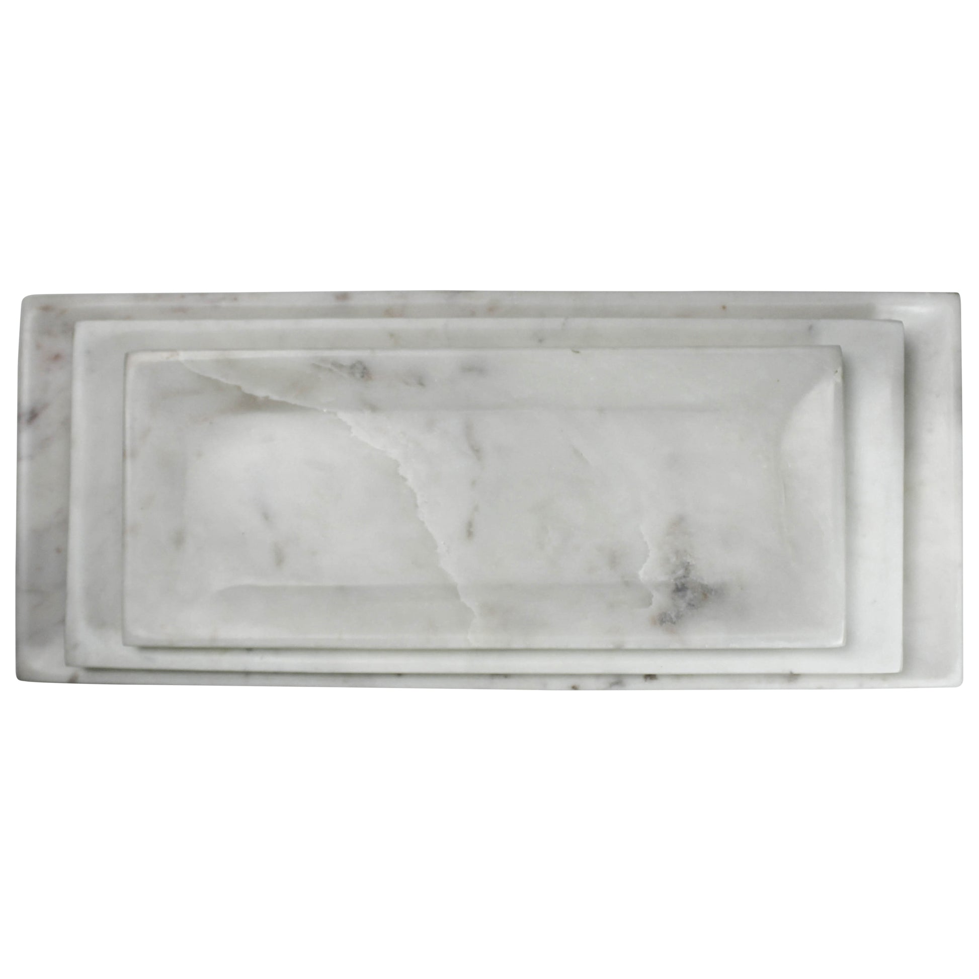 Essex Rectangle Plate, Marble - Large Set Of 4 By HomArt | Trays | Modishstore - 5