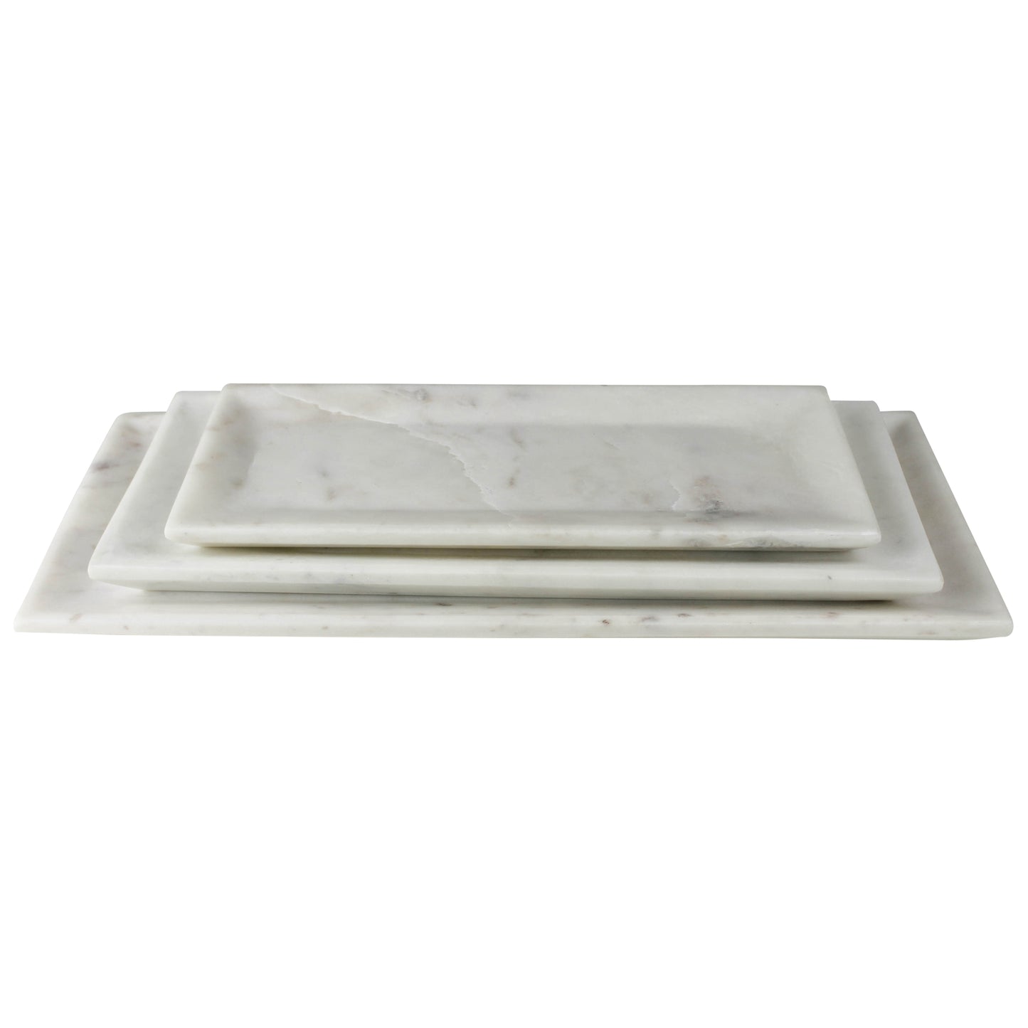 Essex Rectangle Plate, Marble - Large Set Of 4 By HomArt | Trays | Modishstore - 2