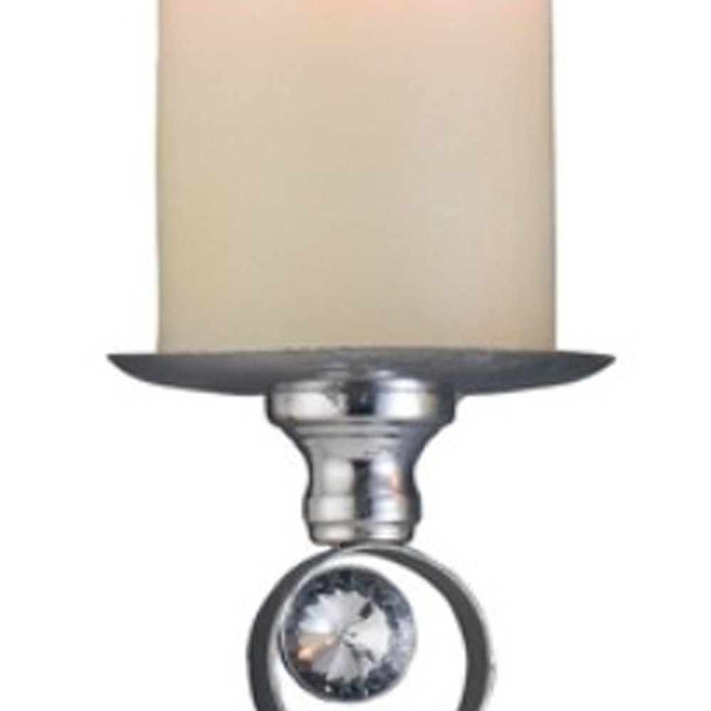 Set Of Two Silver and Blue Bling Tabletop Pillar Candle Holders By Homeroots | Candle Holders | Modishstore - 5