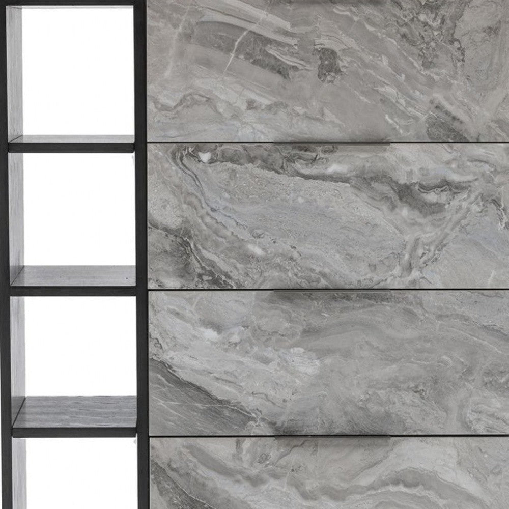 Grey Manufactured Wood Five Drawer Chest By Homeroots | Dressers | Modishstore - 7