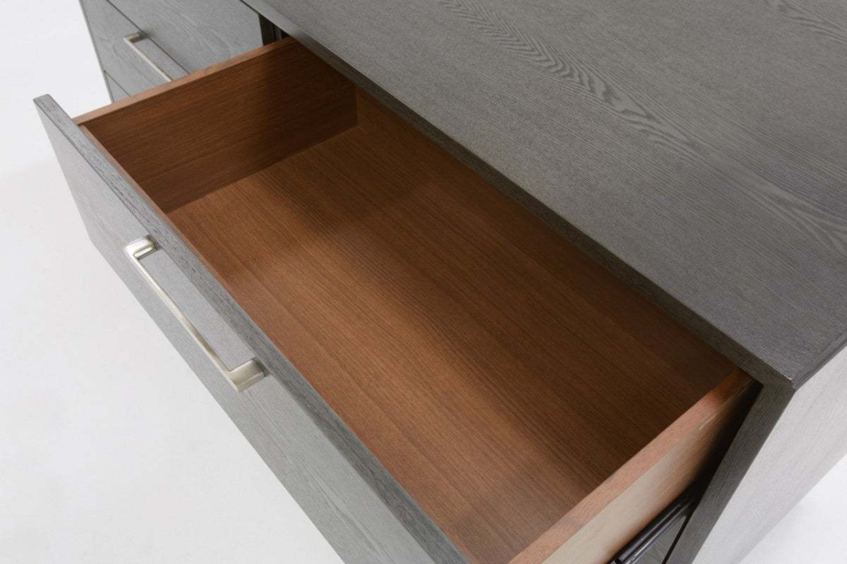 Grey Wash Solid Wood Six Drawer Double Dresser By Homeroots | Dressers | Modishstore - 8