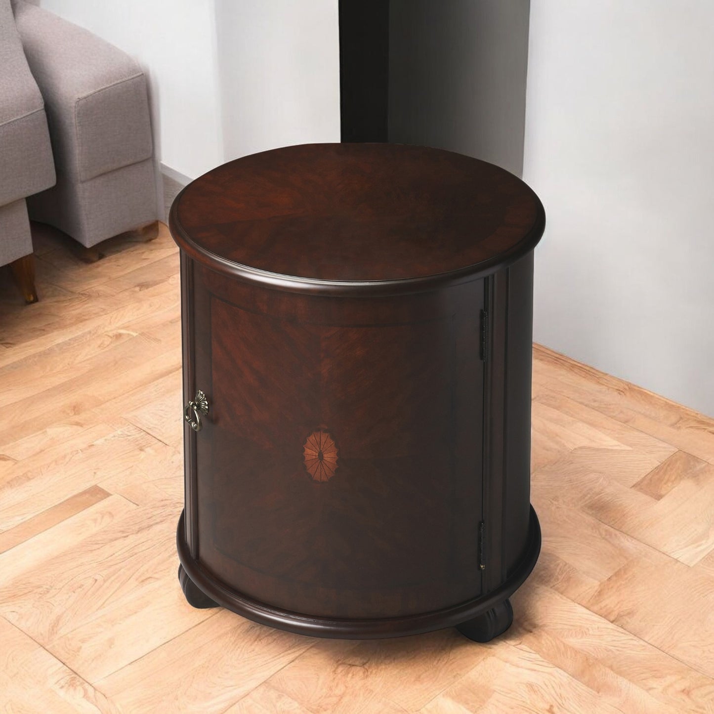 Dark Brown Round End Table By Homeroots | End Tables | Modishstore - 8