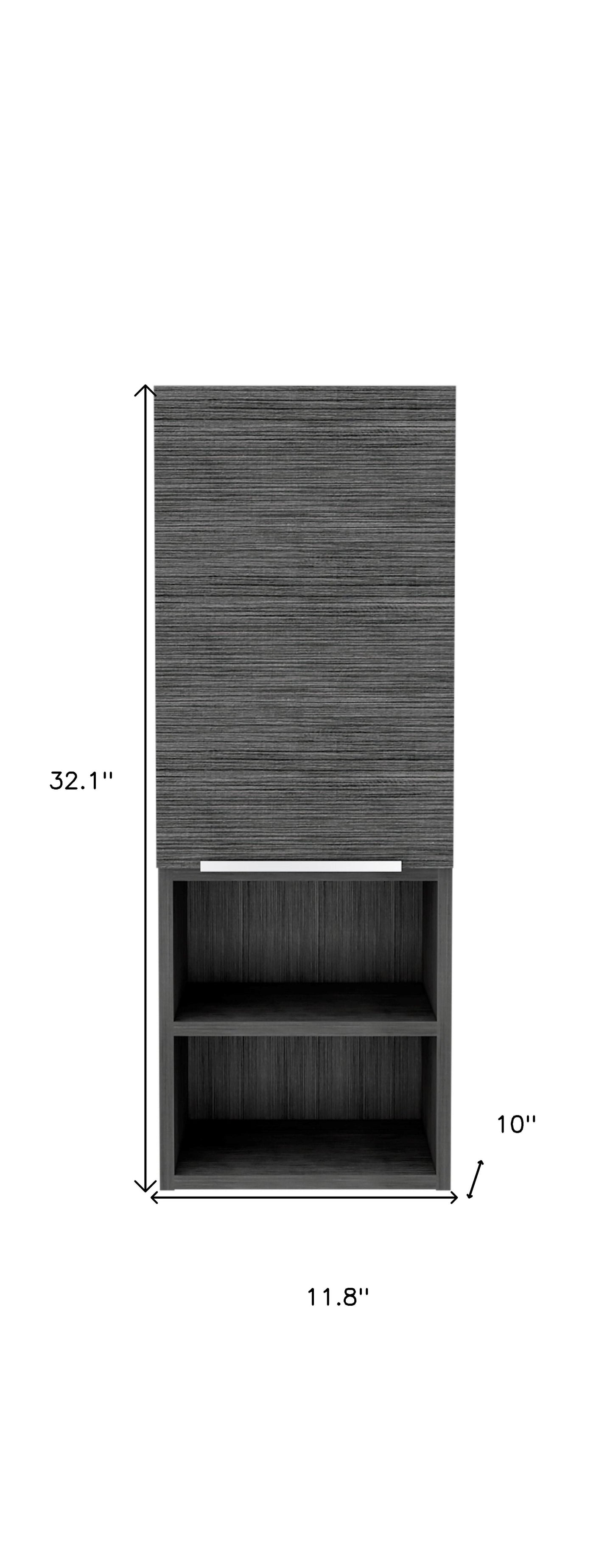 Smoky Gray Oak Accent Cabinet With Three Shelves By Homeroots | Cabinets | Modishstore - 6