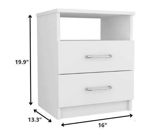 Modern and Stylish White Particle Bedroom Nightstand By Homeroots | Nightstands | Modishstore - 4