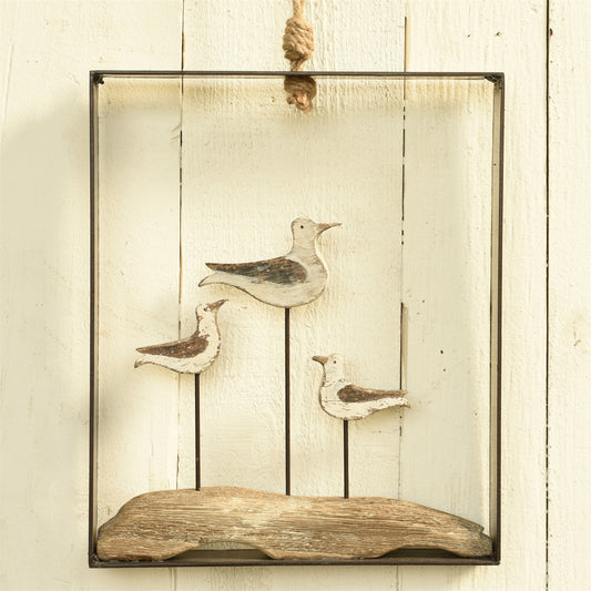 FraMedium Gulls, Wood and Metal - White & Natural Wood Set Of 4 By HomArt | Frames | Modishstore