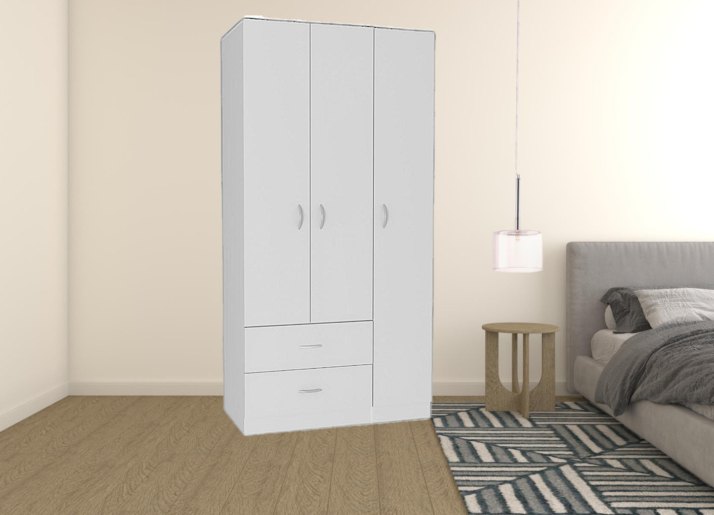 White Manufactured Wood Two Drawer Combo Dresser By Homeroots | Dressers | Modishstore - 6