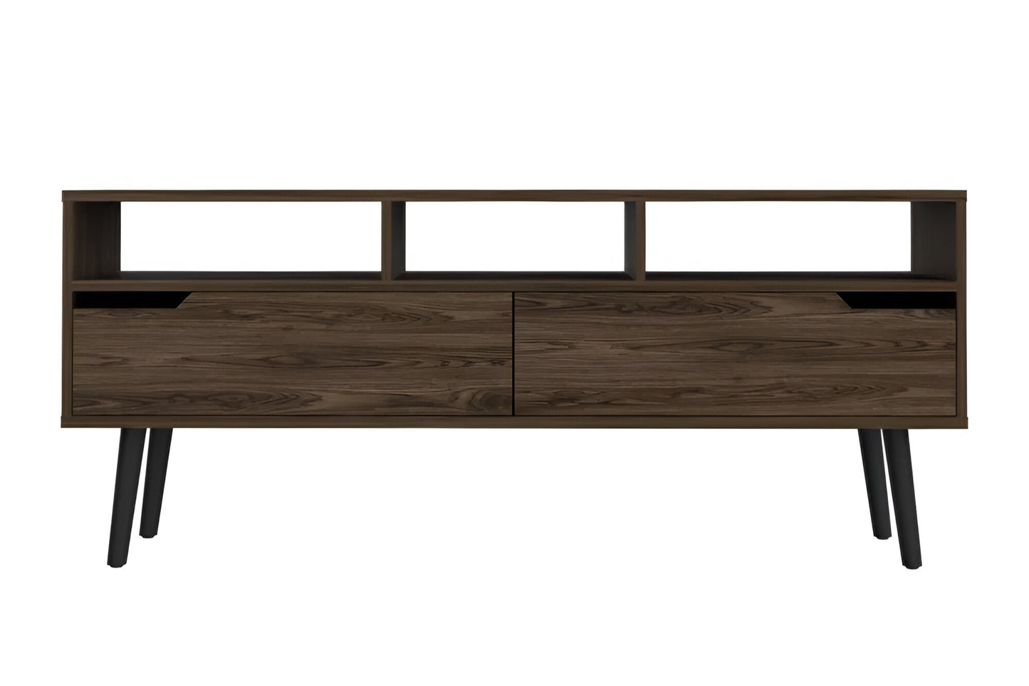 Dark Brown Wood Enclosed and Open Storage TV Stand By Homeroots | TV Stands | Modishstore - 6