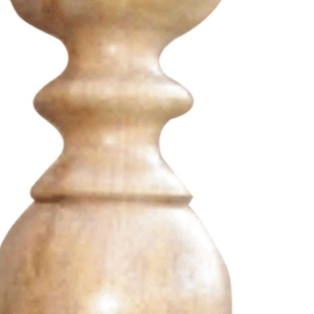 Natural Solid Wood Floor Pillar Candle Holder By Homeroots | Candle Holders | Modishstore - 3