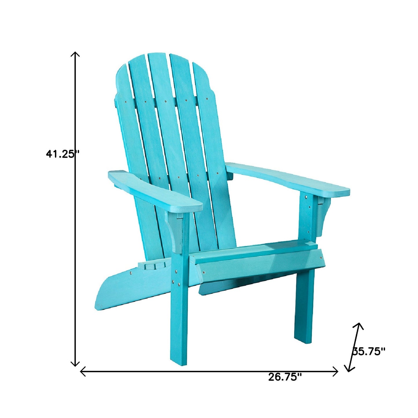 Blue Heavy Duty Plastic Adirondack Chair By Homeroots | Outdoor Chairs | Modishstore - 6