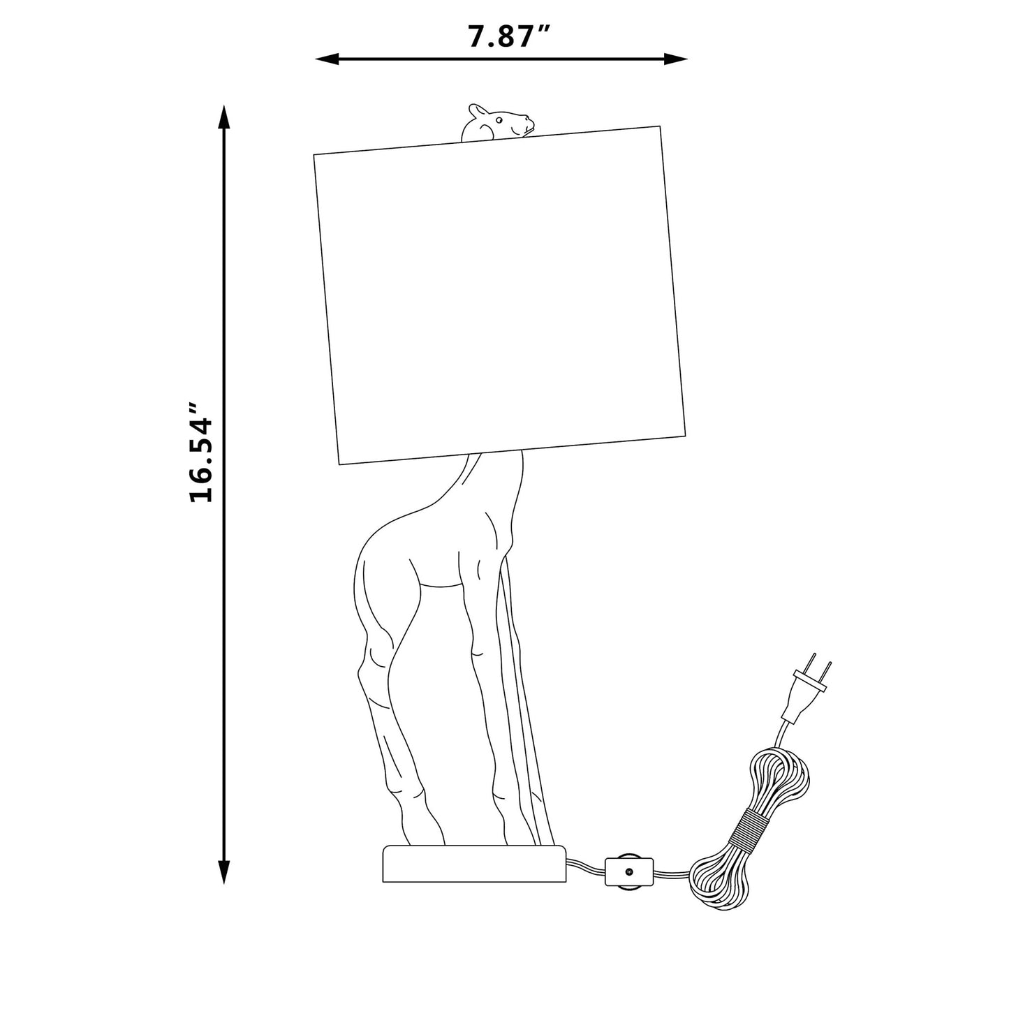 Gold Textured Giraffe Table Lamp With White Drum Shade By Homeroots | Table Lamps | Modishstore - 4