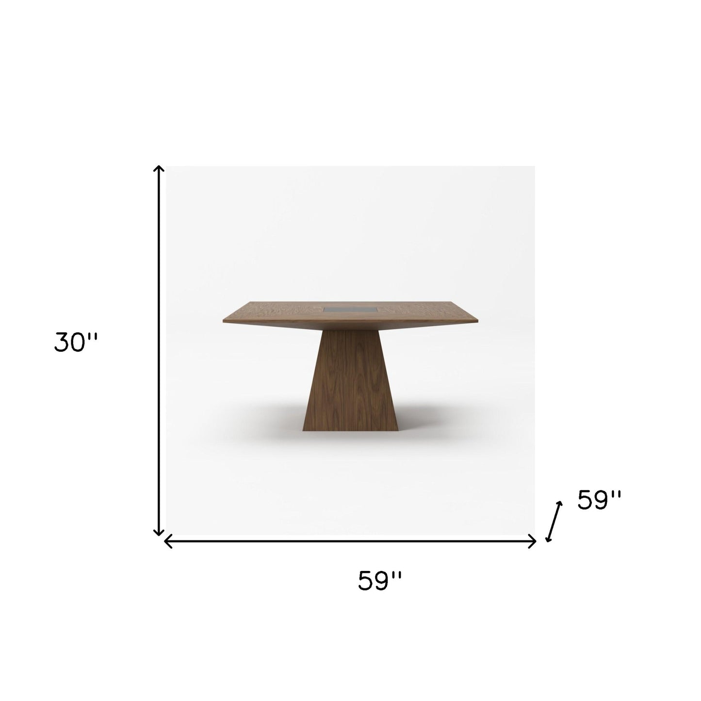 Walnut Square Solid Manufactured Wood Dining Table By Homeroots | Dining Tables | Modishstore - 4