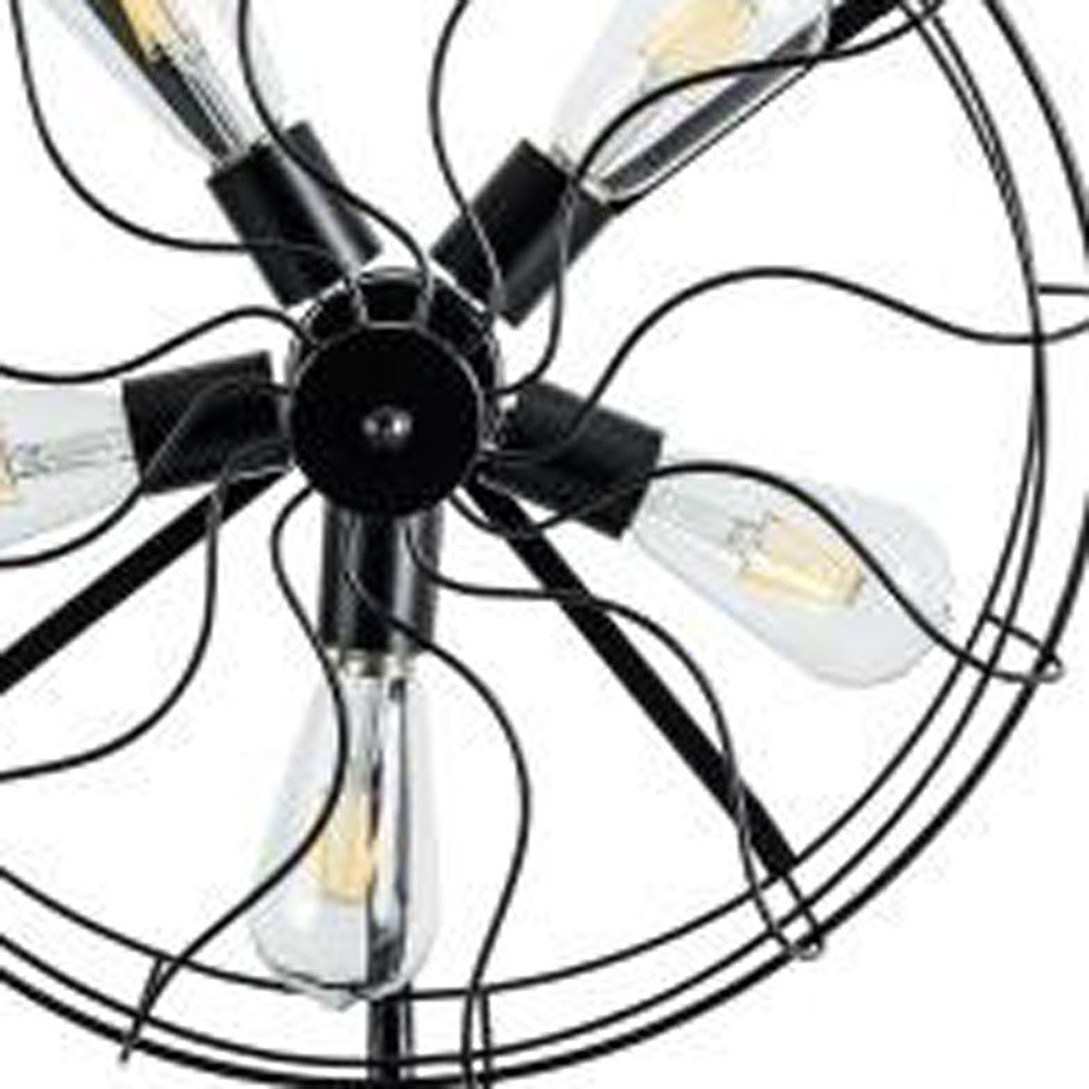 Black Industrial Fan Design Metal Table Lamp By Homeroots | Table Lamps | Modishstore - 5