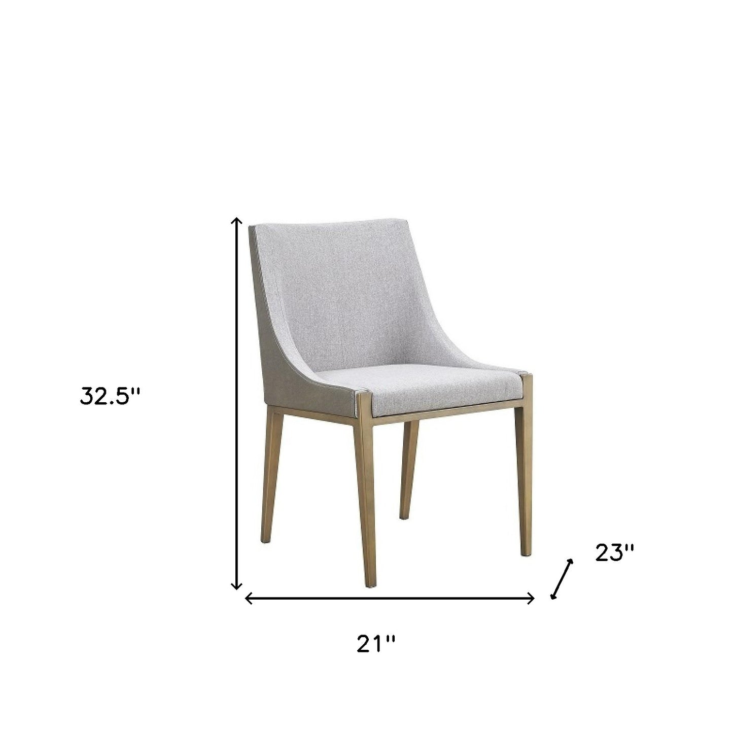 Gray And Brass Upholstered Fabric Dining Side Chair By Homeroots | Dining Chairs | Modishstore - 6