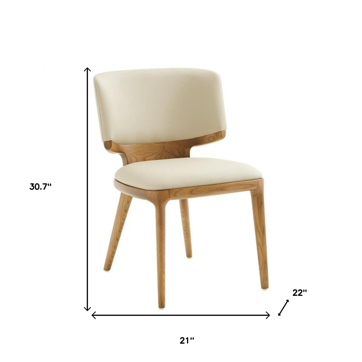 Set of Two Beige And Brown Upholstered Faux Leather King Louis Back Dining Side Chairs By Homeroots | Dining Chairs | Modishstore - 6