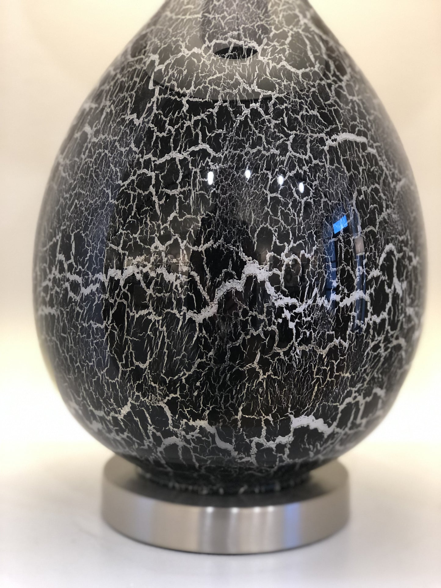 Set of Two Gray Glass Geometric Table Lamp With White Empire Shade By Homeroots | Table Lamps | Modishstore - 8