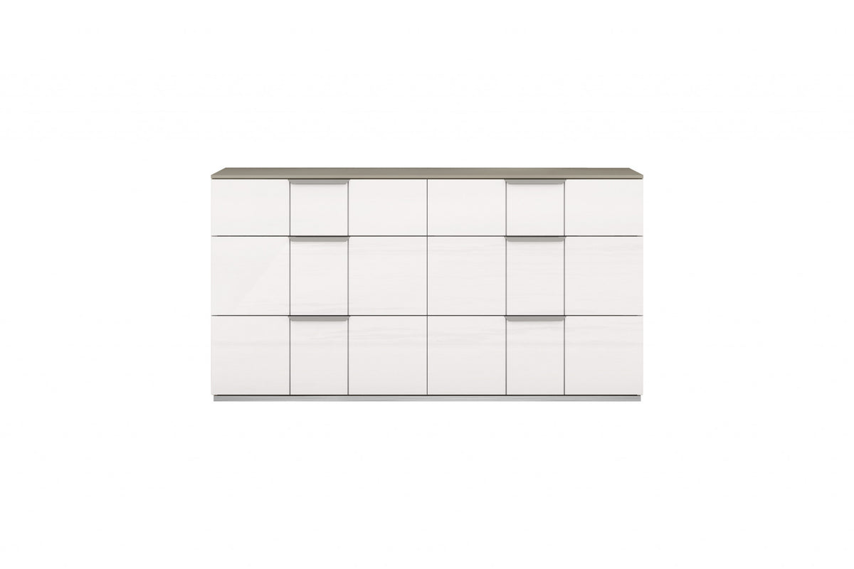 White Six Drawer Double Dresser By Homeroots | Dressers | Modishstore - 6