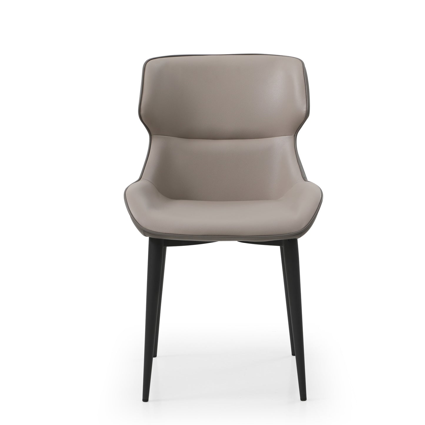 Gray And Black Upholstered Faux Leather Dining Side Chair By Homeroots | Dining Chairs | Modishstore - 5