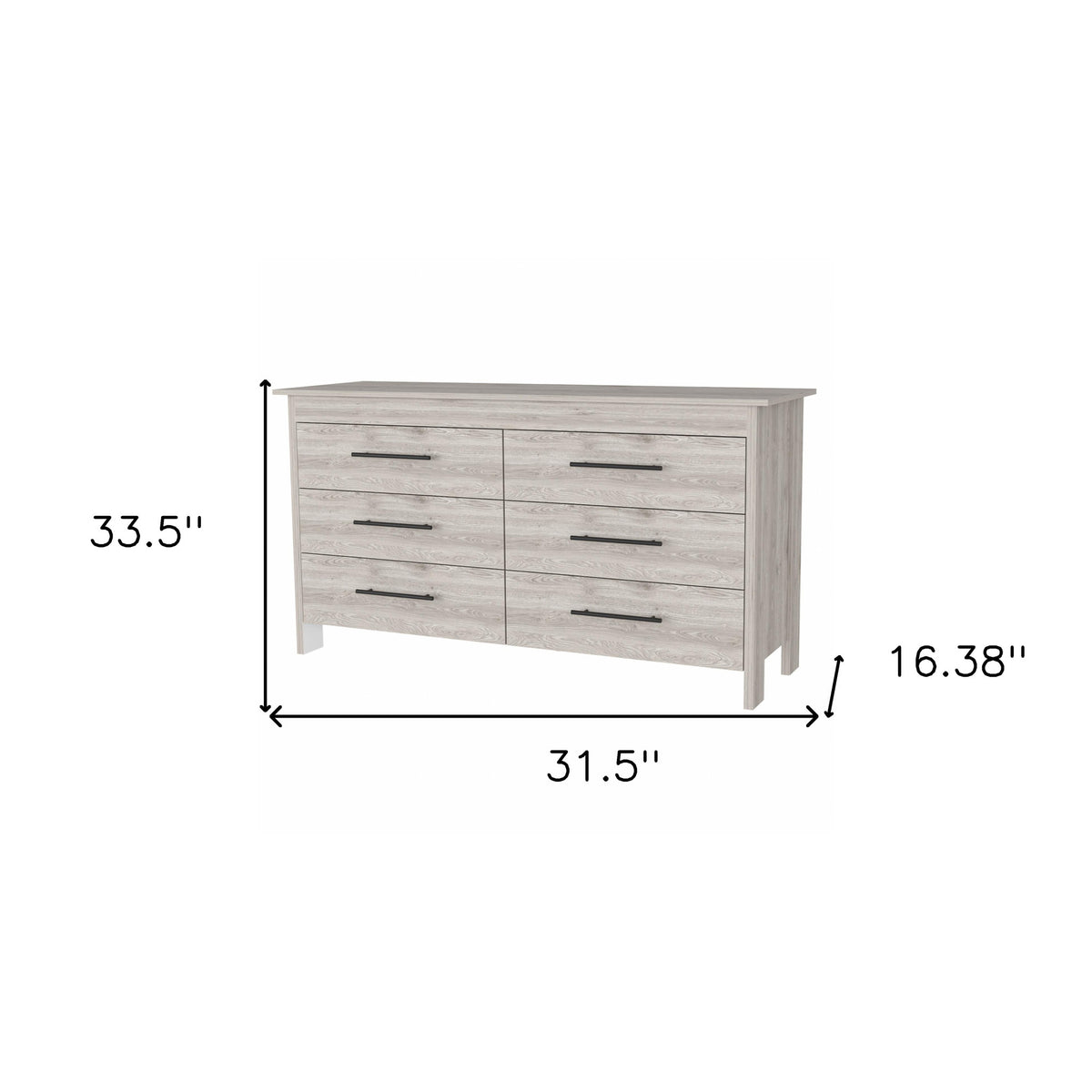 Light Gray Six Drawer Double Dresser By Homeroots | Dressers | Modishstore - 8