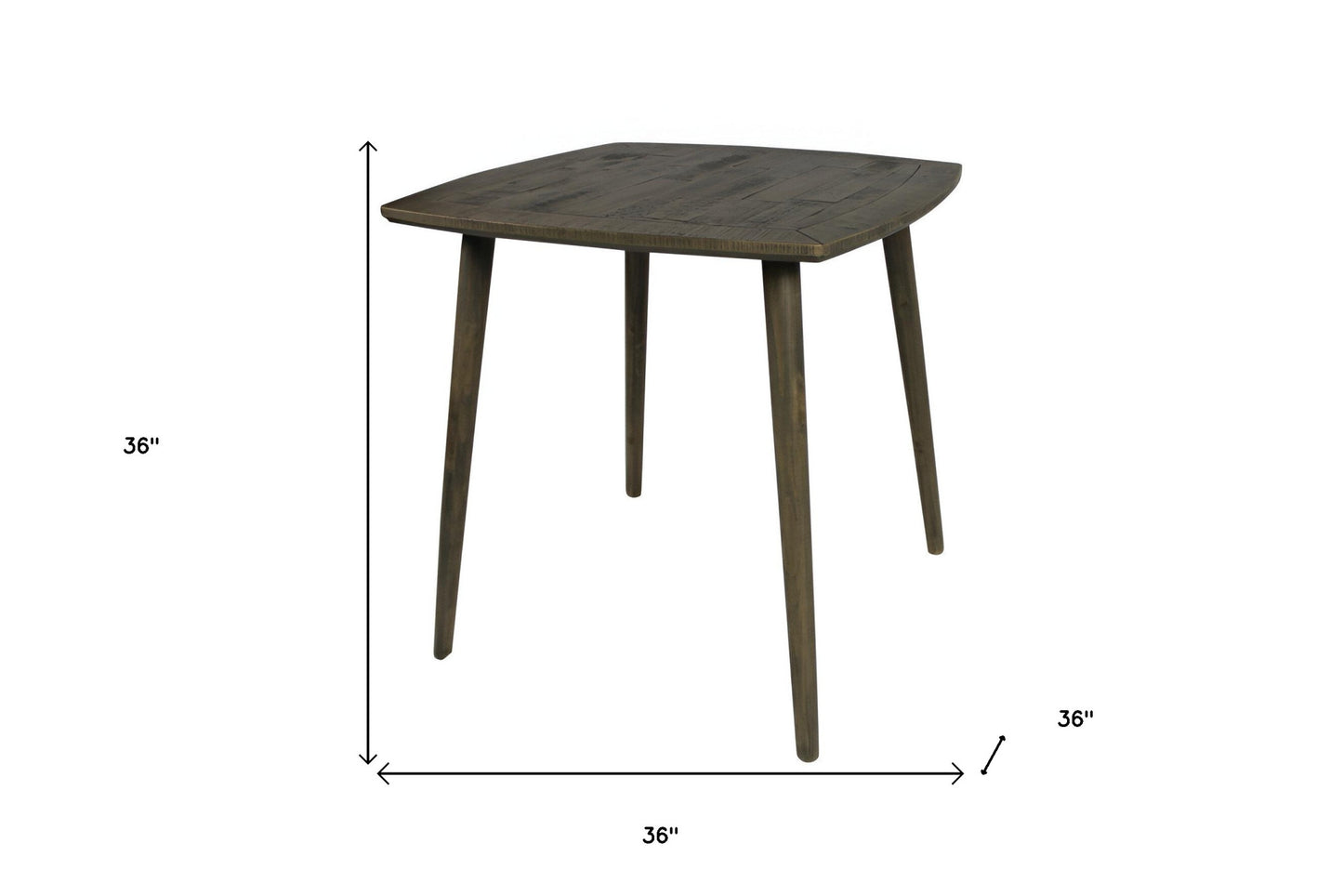 Brown Square Solid Wood Dining Table By Homeroots | Dining Tables | Modishstore - 5