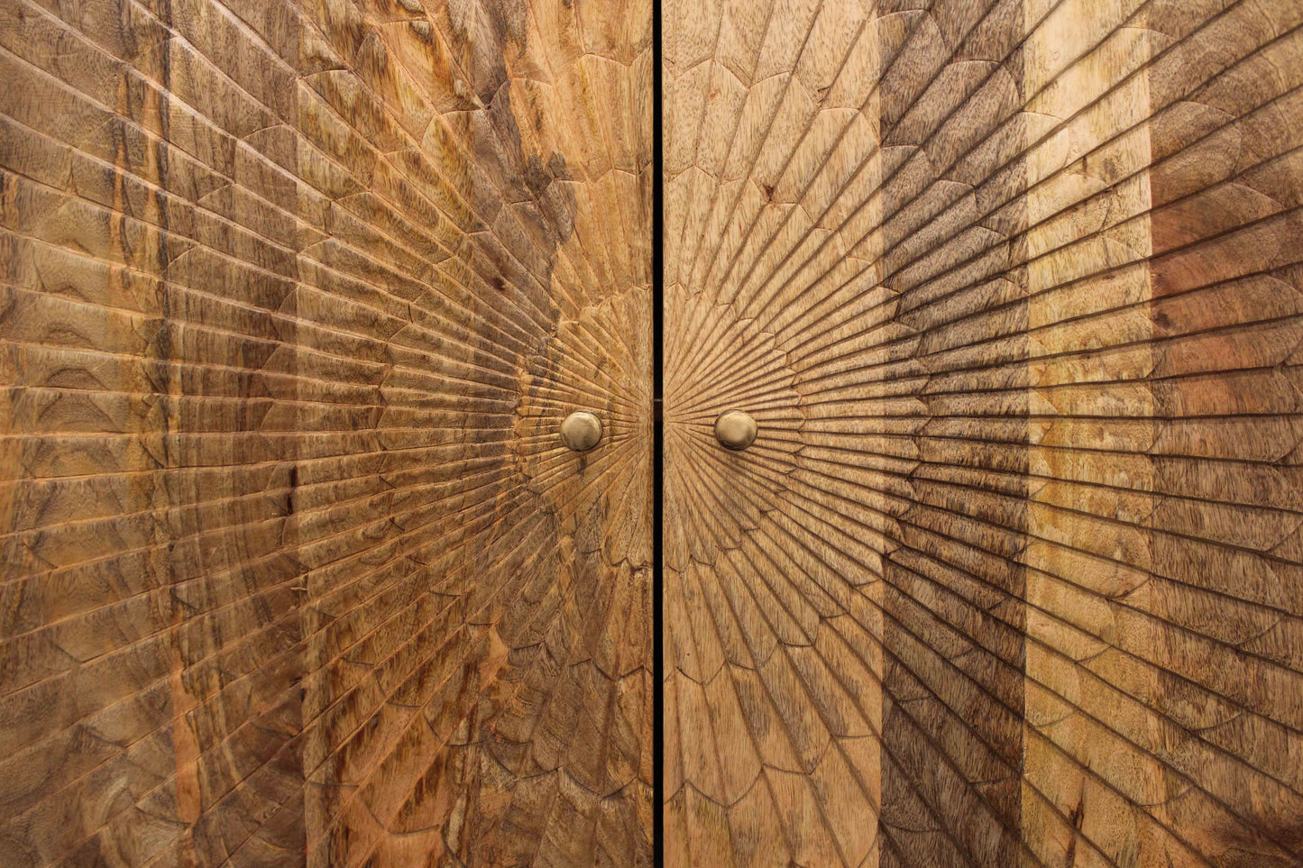 Brown Solid Wood Sideboard with Four Doors By Homeroots | Sideboards | Modishstore - 7