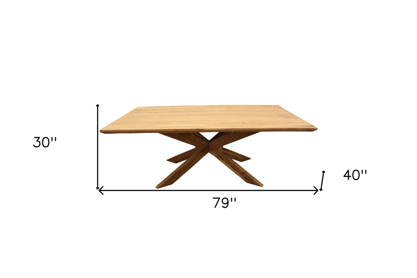 Natural Solid Wood Pedestal Base Dining Table By Homeroots | Dining Tables | Modishstore - 6