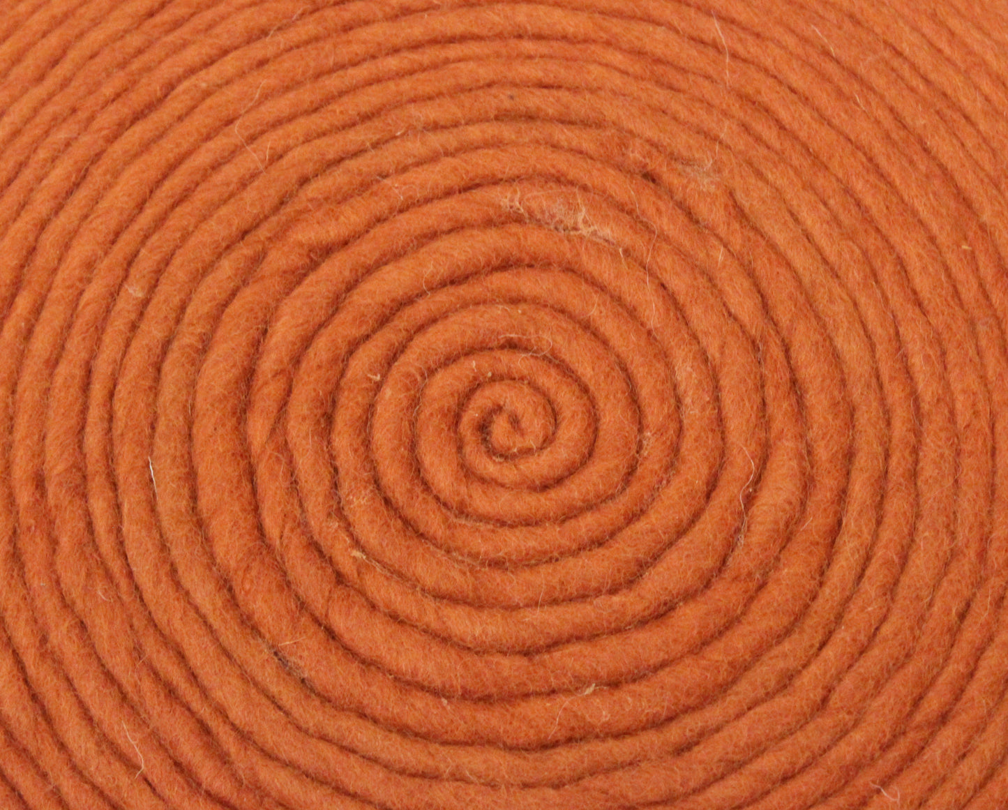 Orange Wool Round Ribbed Pouf Ottoman By Homeroots | Ottomans | Modishstore - 6