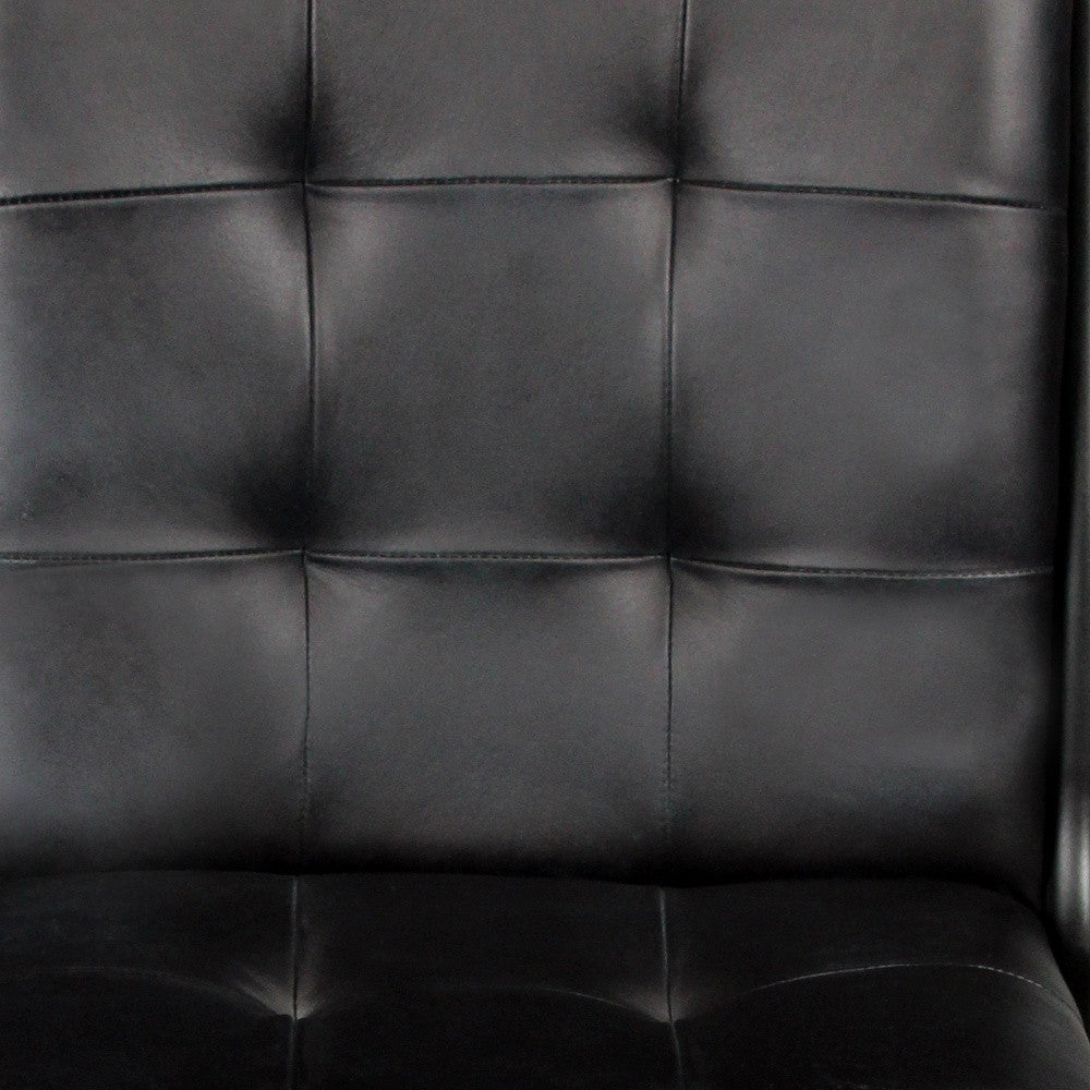 Tufted Black Upholstered Leather Dining Side Chair By Homeroots | Dining Chairs | Modishstore - 6