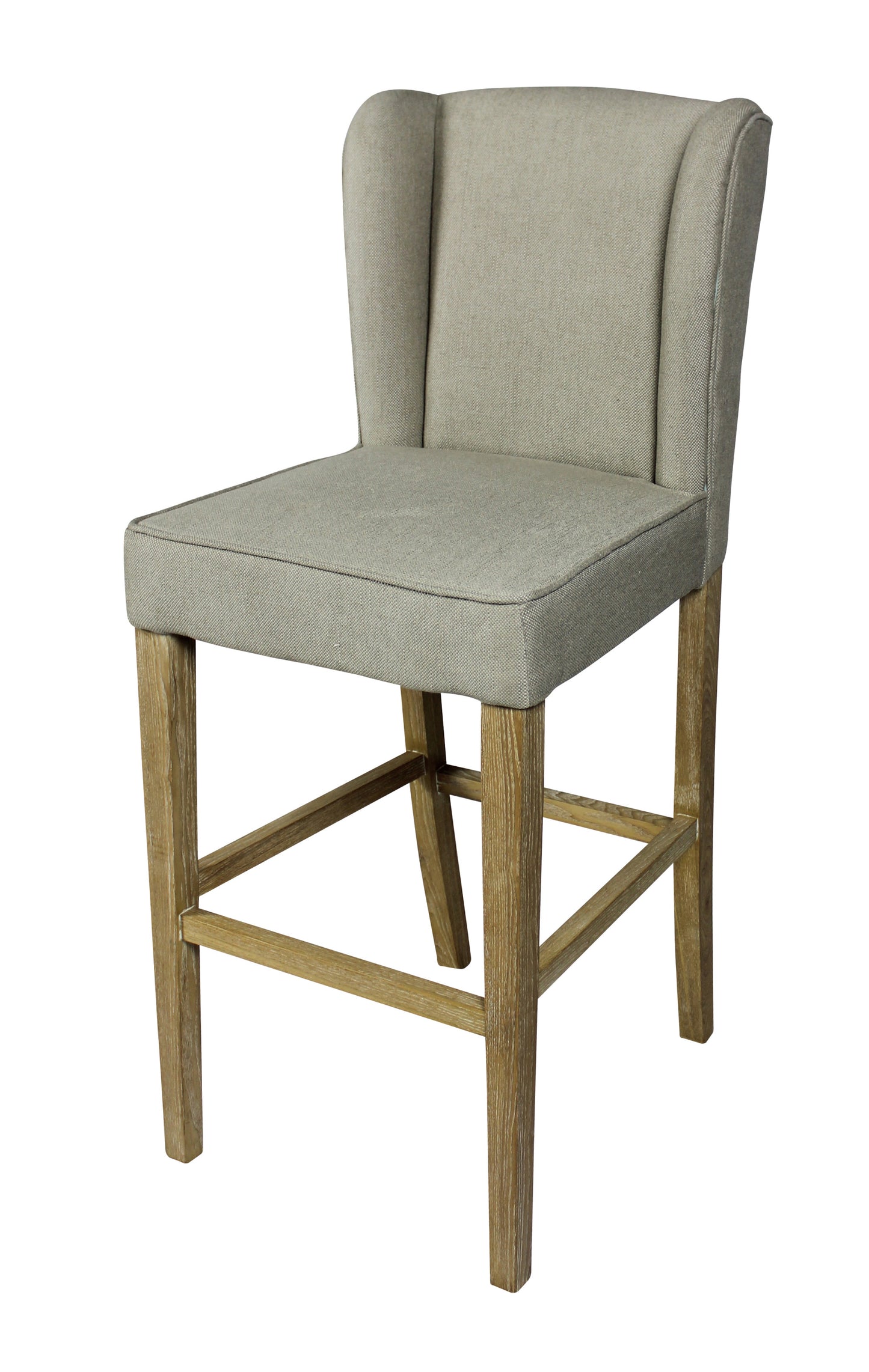 Gray And Brown Solid Wood Bar Height Bar Chair By Homeroots | Bar Stools | Modishstore - 5