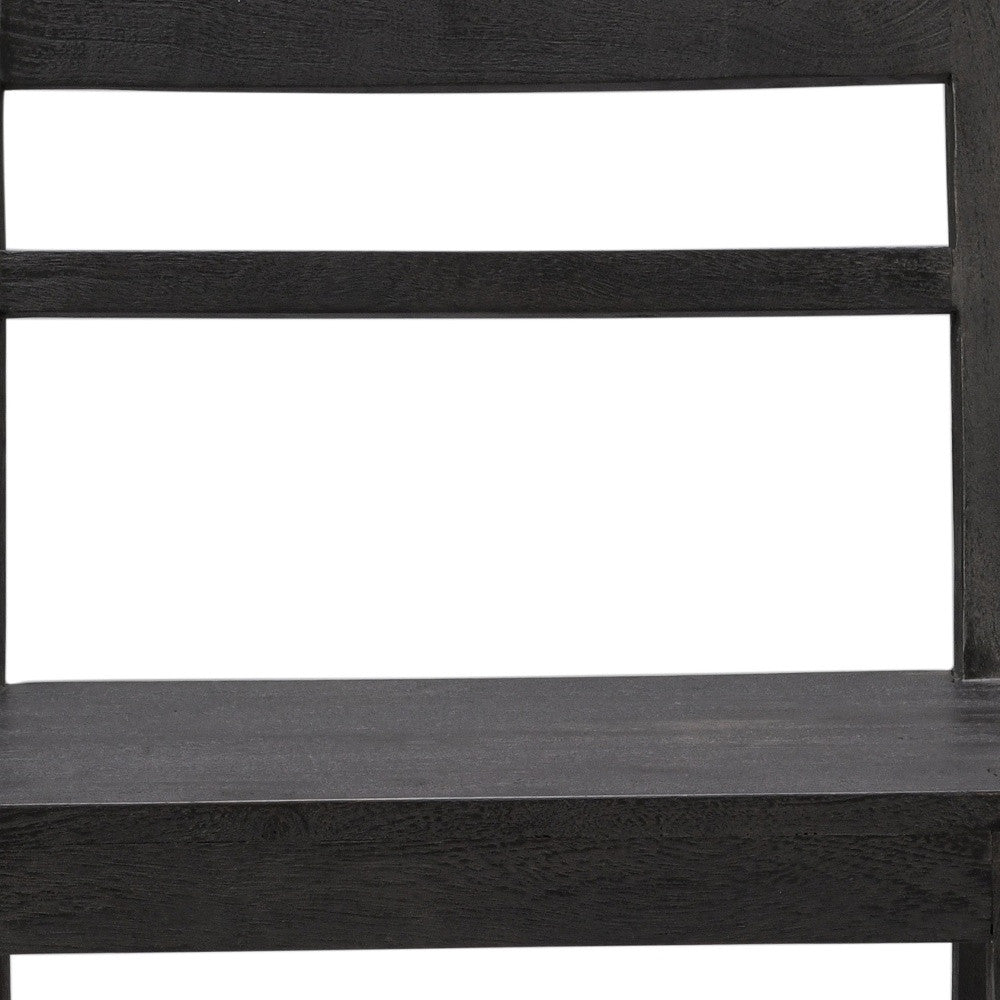 Set of Two Dark Gray Wood Ladder Back Dining Side Chairs By Homeroots | Dining Chairs | Modishstore - 8