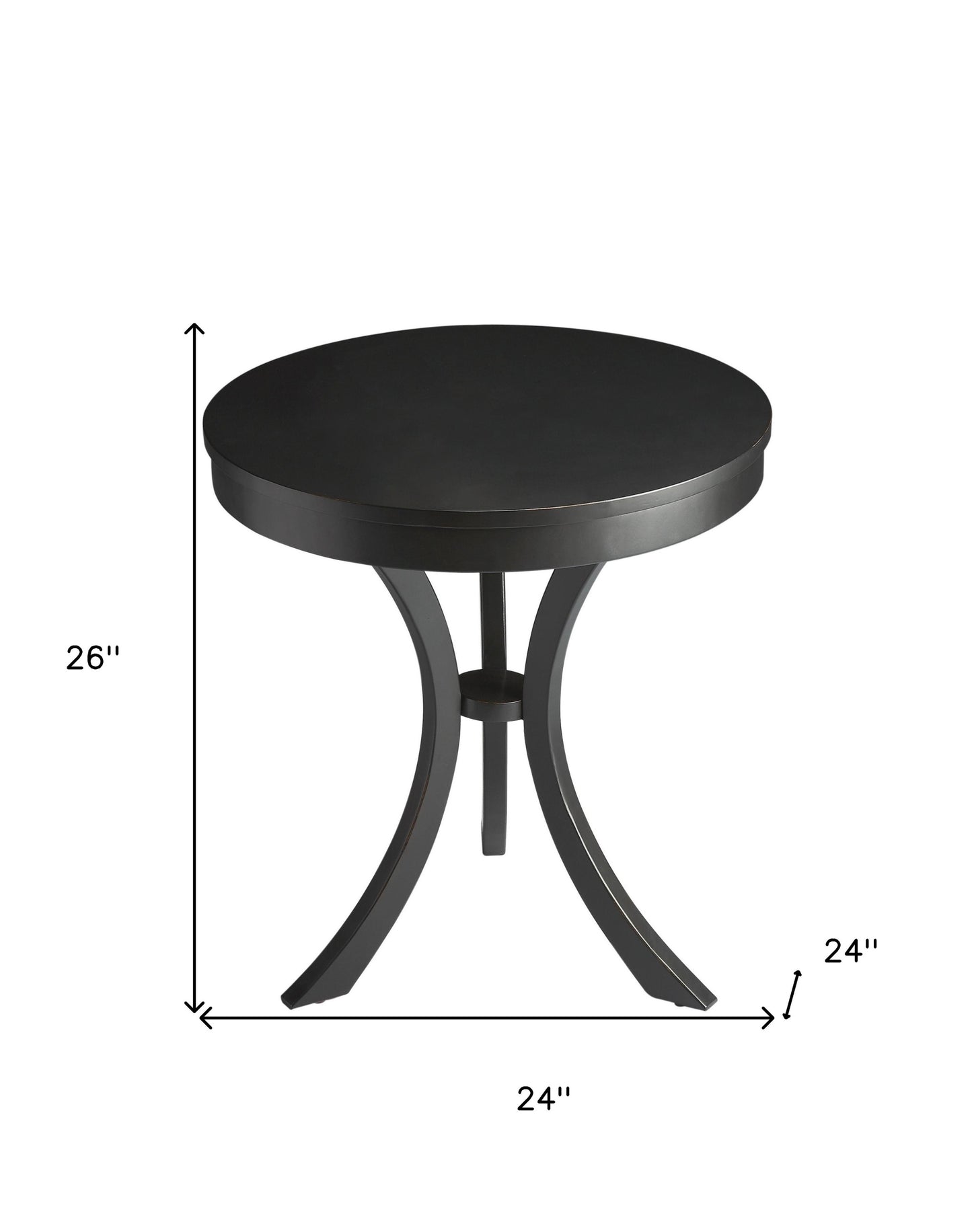 Black Manufactured Wood Round End Table By Homeroots | End Tables | Modishstore - 6