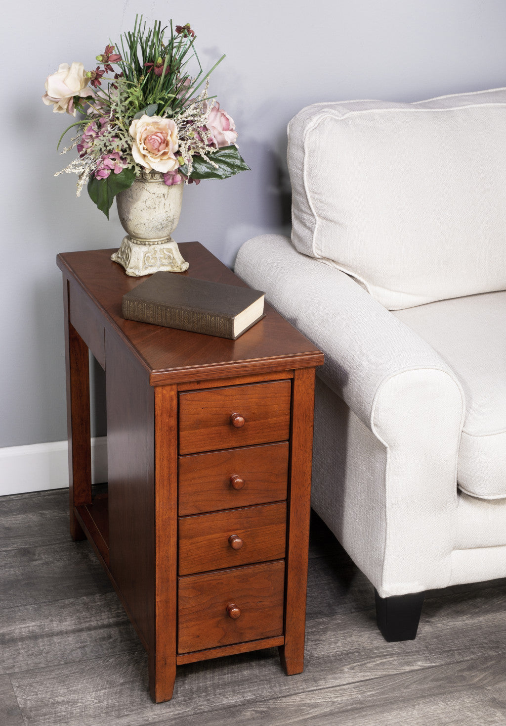 Medium Brown Manufactured Wood Rectangular End Table With Four Drawers And Shelf By Homeroots | End Tables | Modishstore - 8