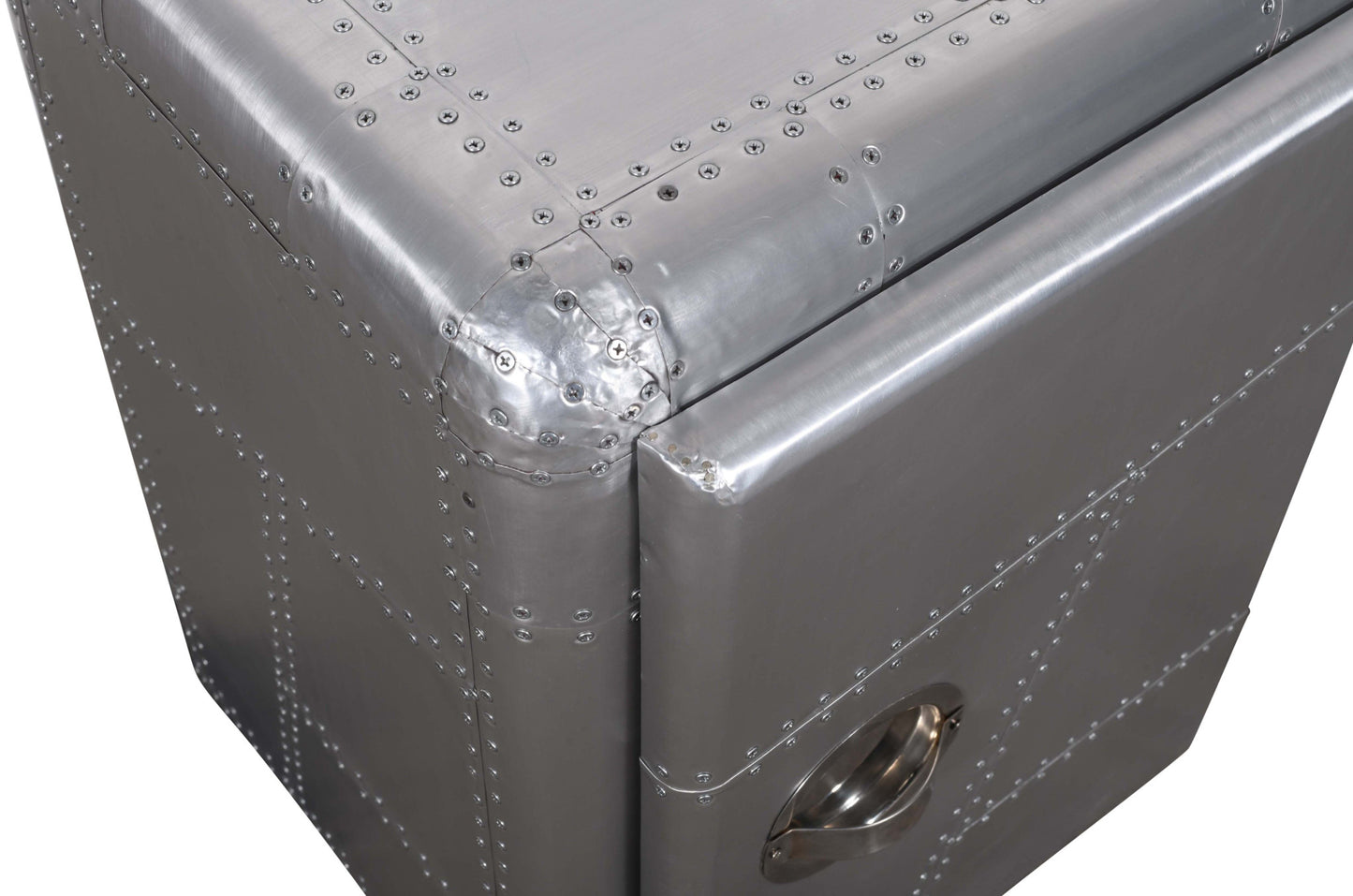 Silver Aluminum Standard Accent Cabinet With One Shelf By Homeroots | Cabinets | Modishstore - 7