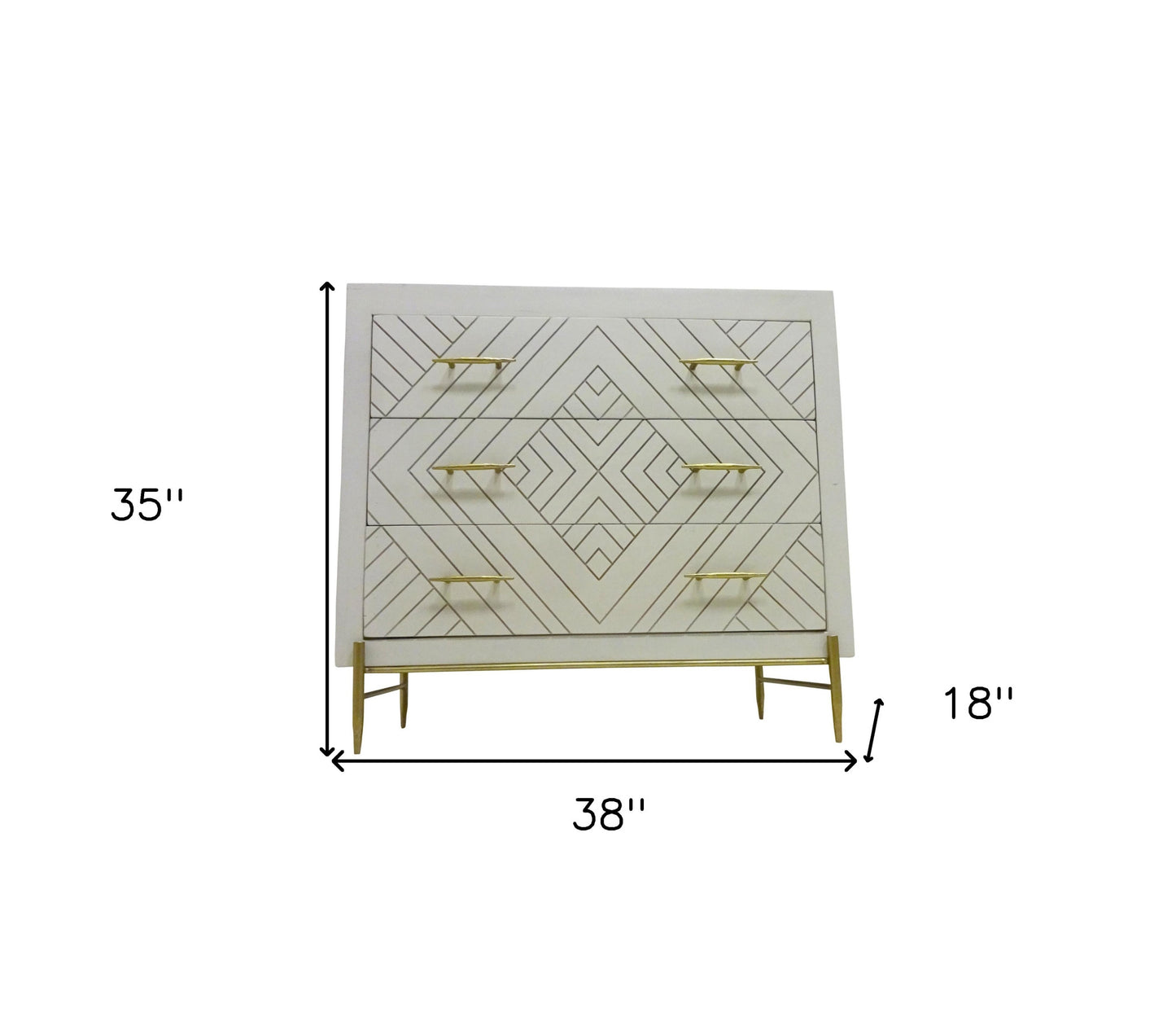 Ivory Solid Wood Three Drawer Dresser By Homeroots | Dressers | Modishstore - 7