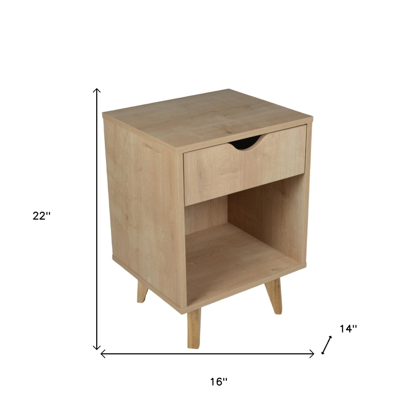 Natural One Drawer Nightstand By Homeroots | Nightstands | Modishstore - 7
