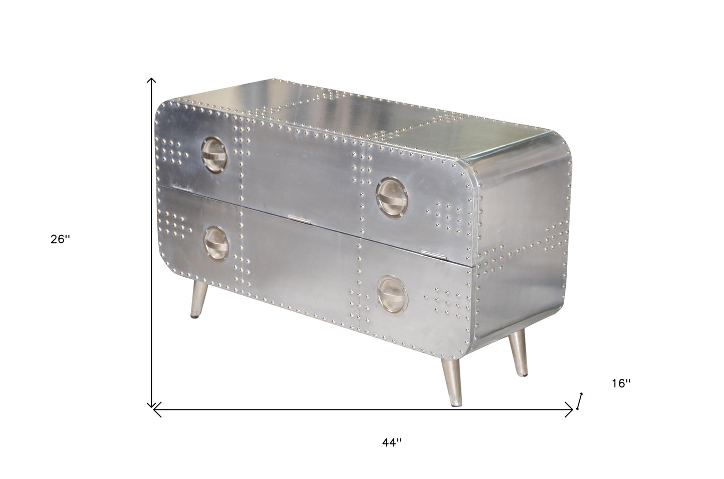 Silver Aluminum Enclosed Storage TV Stand By Homeroots | TV Stands | Modishstore - 7