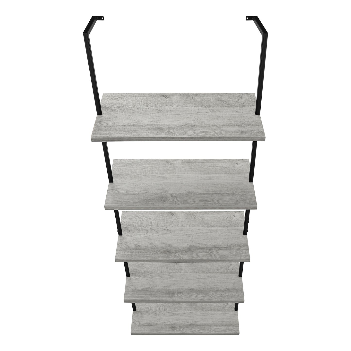 Gray Metal Five Tier Bookcase By Homeroots | Bookcases | Modishstore - 8