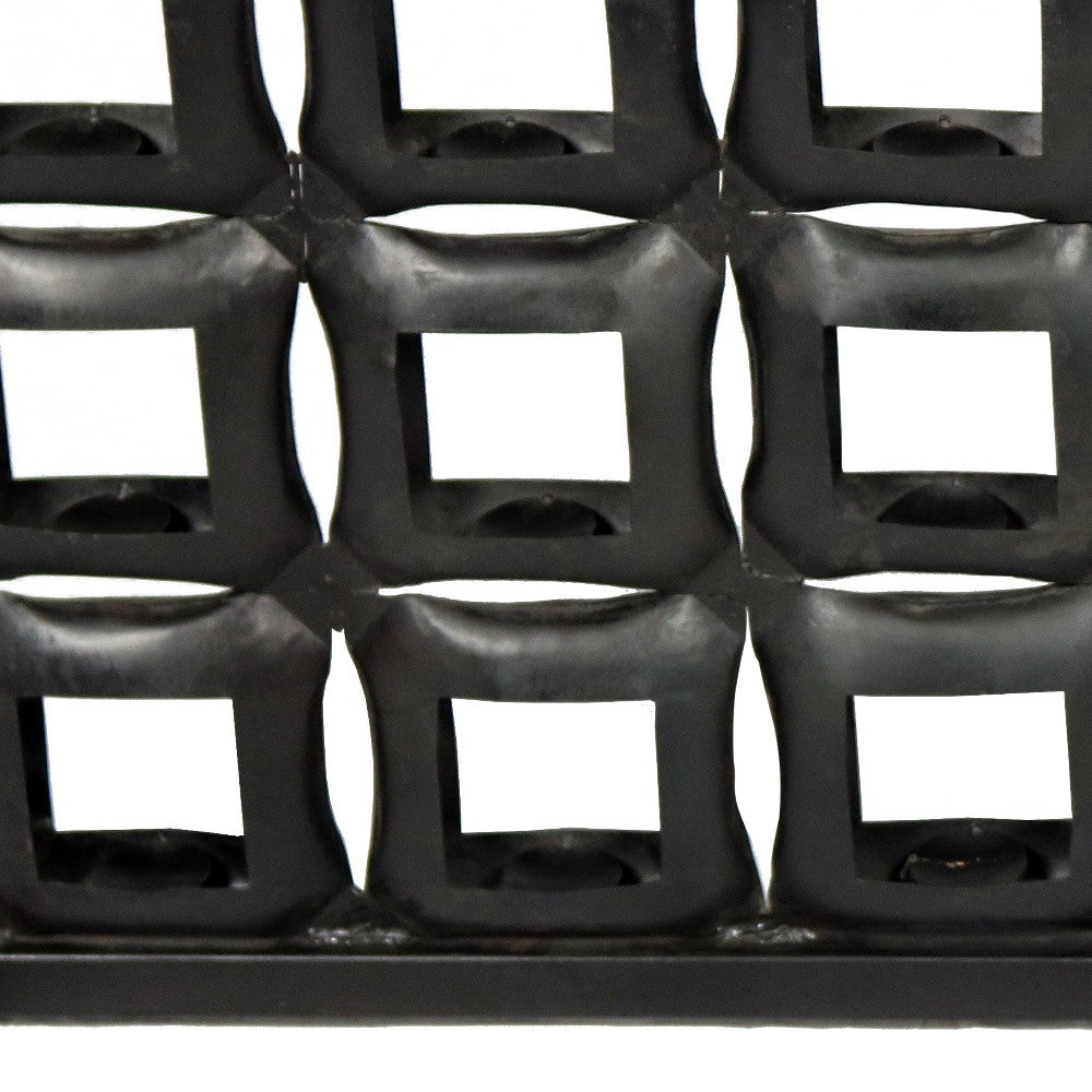 Black Iron Geometric Floor Tealight Candle Holder By Homeroots | Candle Holders | Modishstore - 8
