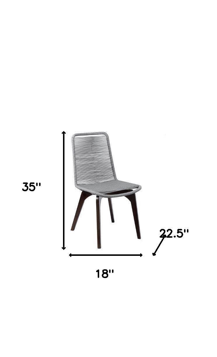 Set of Two Silver Solid Wood Outdoor Dining Chair By Homeroots | Outdoor Chairs | Modishstore - 5