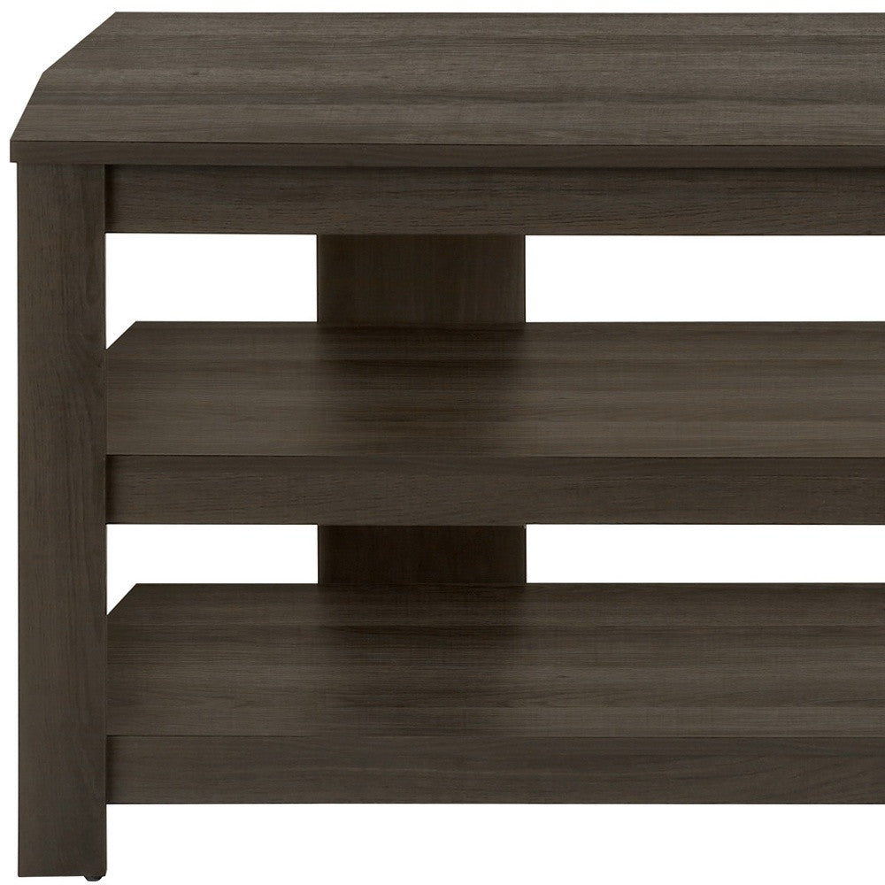 Brown Wood Open Shelving TV Stand By Homeroots | TV Stands | Modishstore - 8