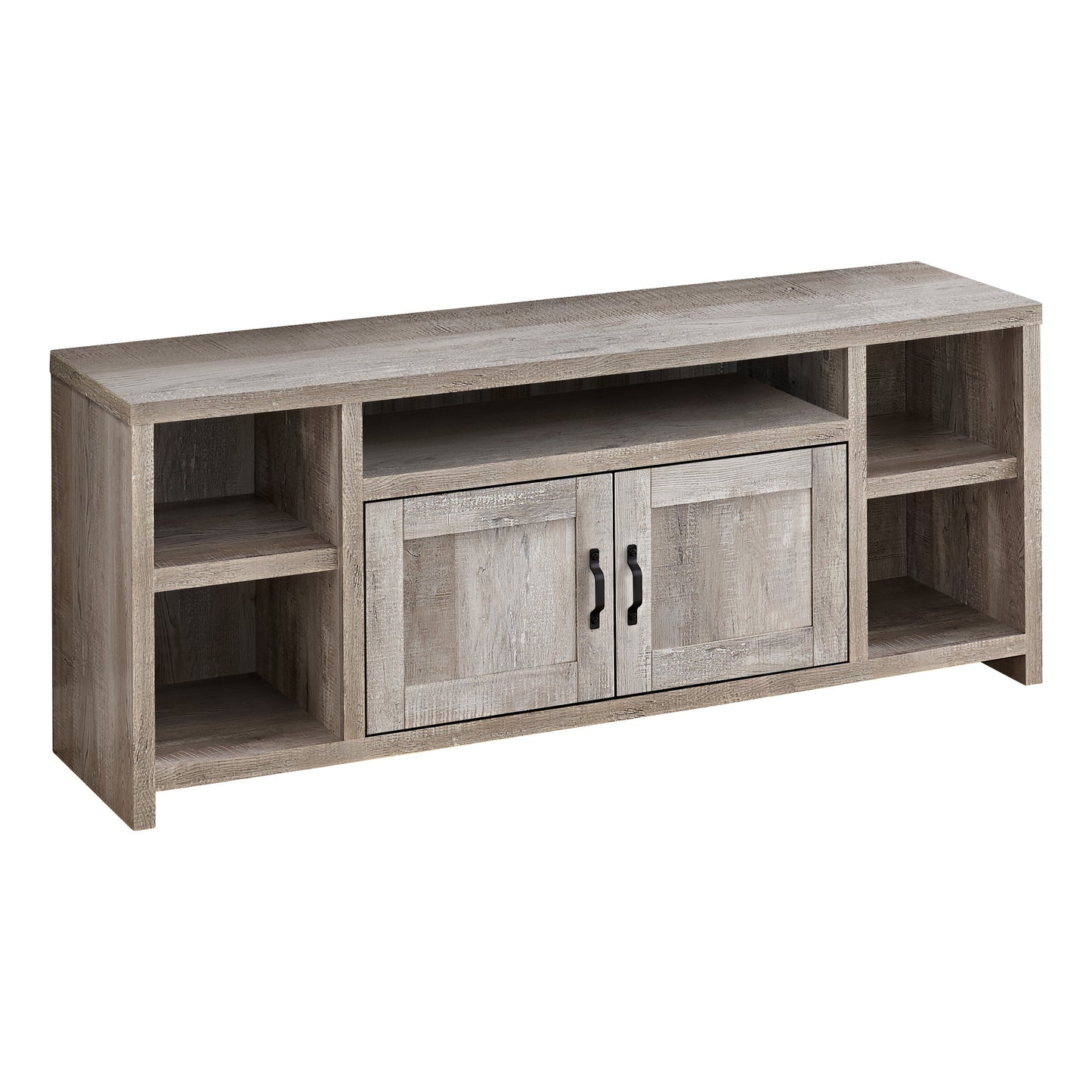 Taupe Distressed Wood Enclosed and Open Storage TV Stand By Homeroots | TV Stands | Modishstore - 6
