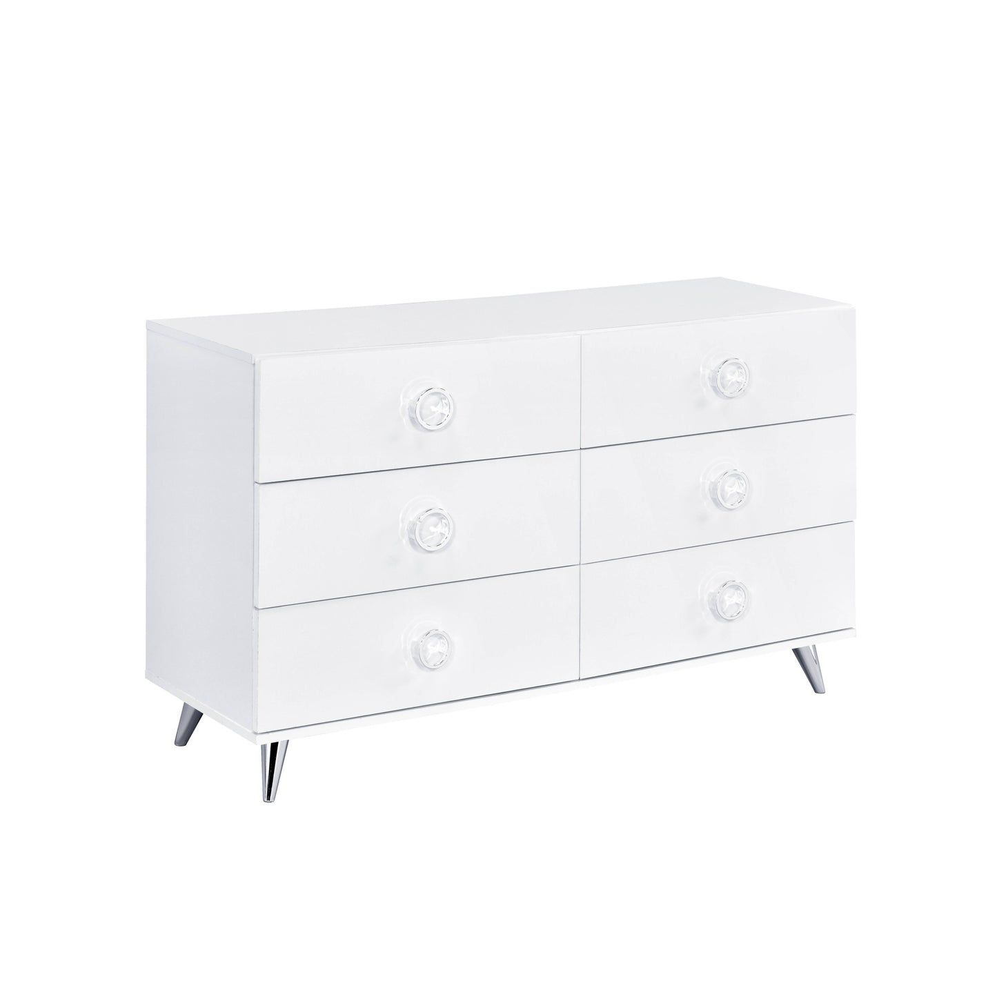 White Finish Manufactured Wood Six Drawer Double Dresser By Homeroots | Dressers | Modishstore - 6